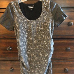 Pea in the Pod Twenty Maternity Dress Faux Leather Black S